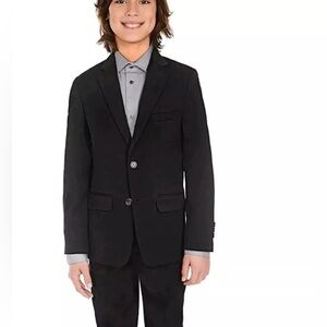 Calvin Klein Black Single Breasted Blazer Suit Jacket Youth‎ Boy Sz 16